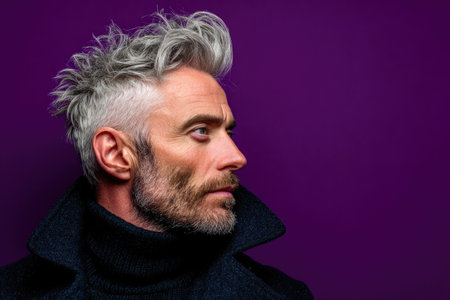 Stylish Mature Man with Gray Hairの素材