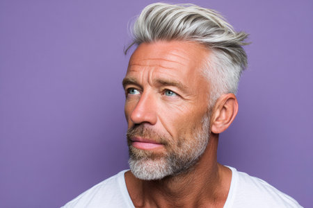 Confident Middle-aged Man with Gray Hairの素材