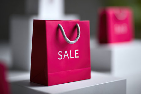 Pink Shopping Bag with Sale Labelの素材