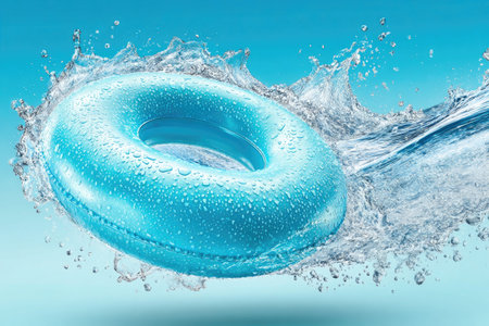 Inflatable Ring Splashing in Waterの素材