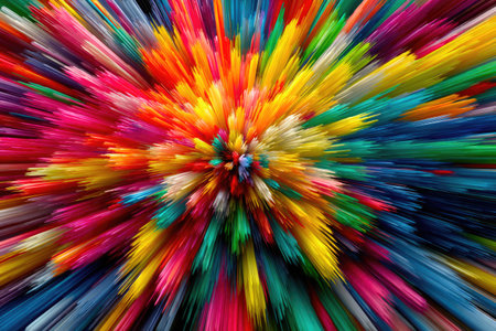 Vivid explosion of abstract colorful linesの素材