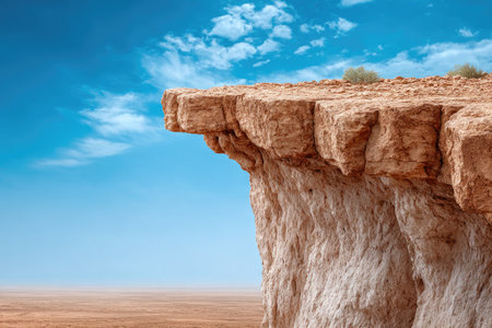 Desert Cliff Edge and Blue Skyの素材