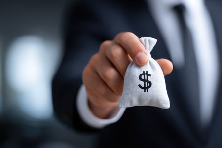 Businessman Holding Money Bagの素材