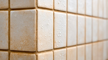 Moldy Bathroom Tiles with Water Dropsの素材