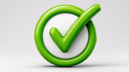 Green Checkmark Symbol on White Backgroundの素材