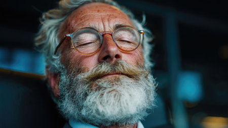 Elderly Man Resting Peacefullyの素材