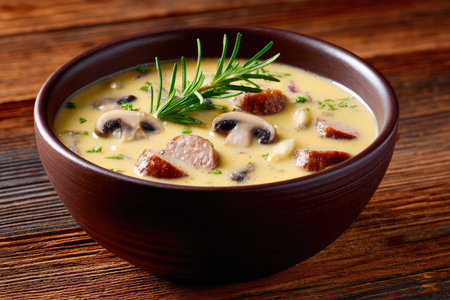 Creamy Mushroom and Sausage Soupの素材