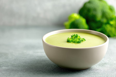 Creamy Broccoli Soup in a Bowlの素材