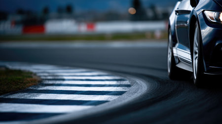 Sports Car on Racing Track Curveの素材