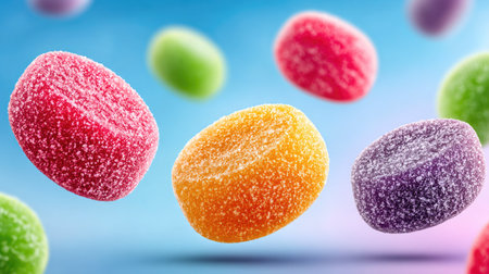 Colorful Jelly Candies with Sugarの素材