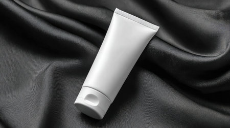 White Cosmetic Tube on Black Silkの素材