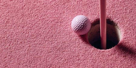 Pink Mini Golf with Golf Ballの素材