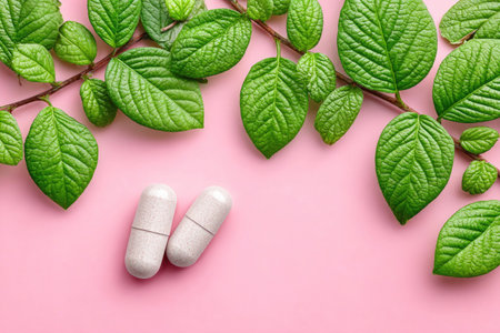 Green Leaves with White Capsulesの素材