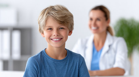 Smiling Boy at Doctor's Officeの素材
