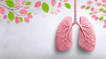 Healthy Human Lungs with Nature Conceptの素材