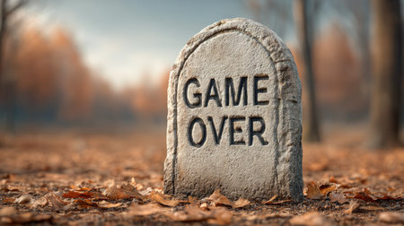 Tombstone with Game Over Inscriptionの素材