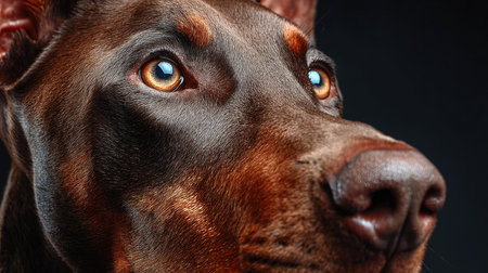 Close-up of Doberman Dogの素材