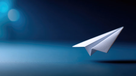 Paper Airplane on Blue Backgroundの素材