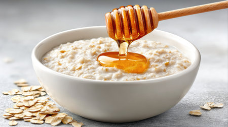 Healthy Breakfast Bowl of Oatmeal with Honeyの素材