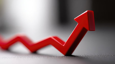 Red Arrow Symbolizing Business Growth and Successの素材