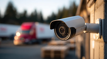 Security Camera on Wall Outdoorsの素材