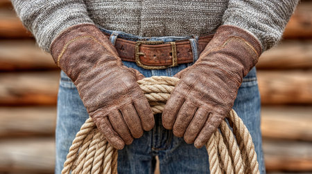 Cowboy Gloves Holding Ropeの素材