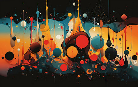 Abstract Illustration of Oil droplets, Generative AIの素材