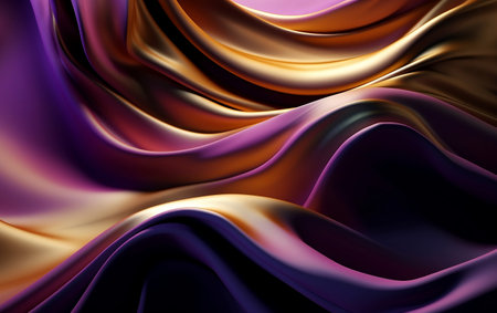 abstract background with smooth lines in purple and orange colors for design, Generative AIの素材