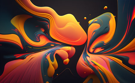 Abstract colorful background, fluid lines and bold colors, Generative AIの素材