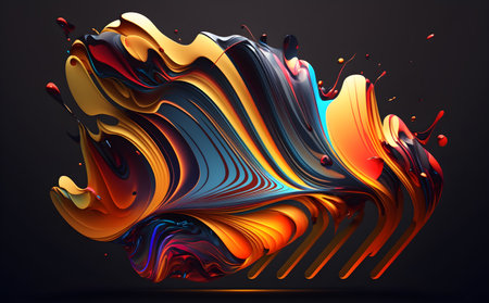 Abstract colorful background, dynamic design featuring fluid lines and bold colors, Generative AIの素材