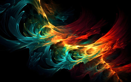 Abstract colorful background. Futuristic technology style. Generative AIの素材