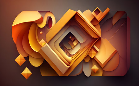3d geometric shapes abstract background. Generative AIの素材