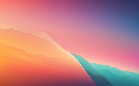 Colorful abstract background with layers of mountains. Generative AIの素材