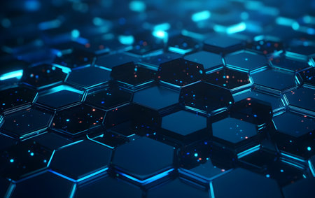 Abstract technology background with hexagons. 3d illustration. Generative AIの素材