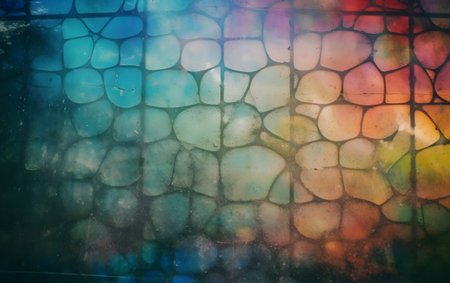 Colorful stained glass texture background. Abstract grunge background for design. Generative AIの素材