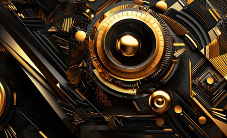 3d illustration of abstract geometric composition, Generative AIの素材