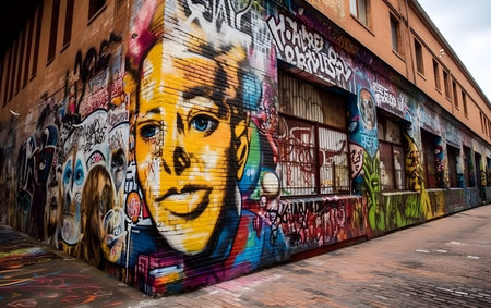 Graffiti on the wall, Generative AIの素材