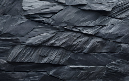 Black slate stone wall texture. Generative AIの素材