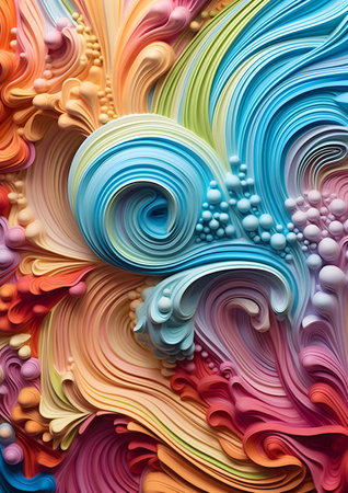 Colorful paper in the style of swirling colors, Generative AIの素材