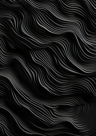 Abstract wavy lines background. Black and white. Generative AIの素材