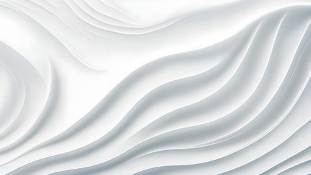 Abstract white background with smooth lines. 3d illustration, Generative AIの素材