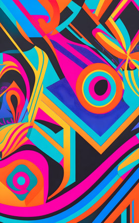 Colorful abstract background. Psychedelic design. Generative AIの素材
