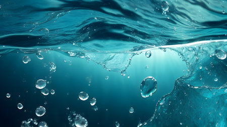 Close up view of water splash, Generative AIの素材