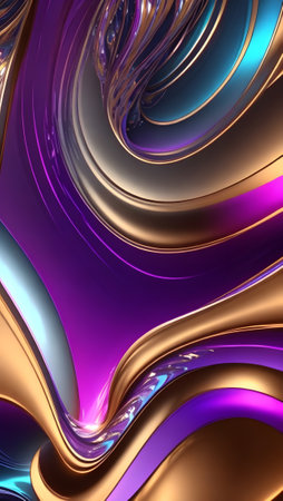 Abstract metallic background with some smooth lines in it, Generative AIの素材