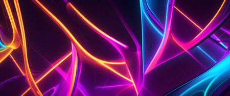 Neon abstract background. 3d illustration. Generative AIの素材
