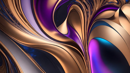 3d illustration of abstract fractal background, Generative AIの素材