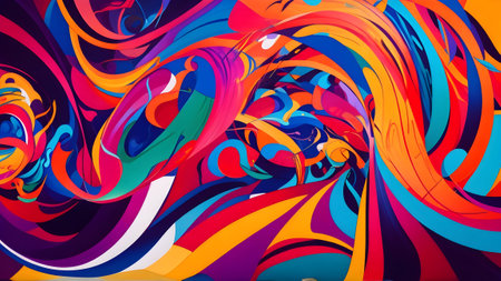 Abstract colorful background. Psychedelic design. Generative AIの素材