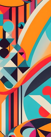 Abstract colorful background with geometric shapes. Generative AIの素材