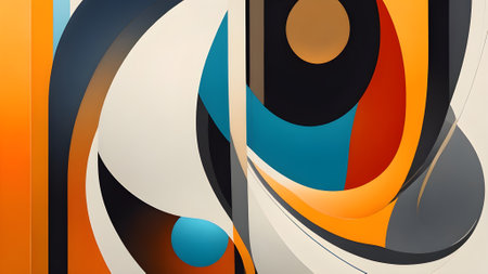 Abstract geometric shapes. Futuristic background design. Generative AIの素材