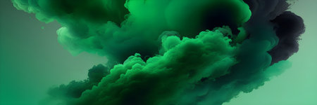 Abstract background with green smoke. 3d illustration, Generative AIの素材